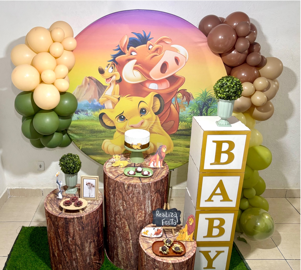 Kit Festa - Chá de Bebê Rei Leão - Realiza Festa