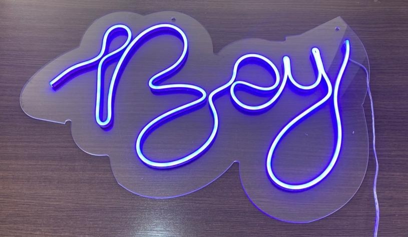 Painel Led Neon Boy 50Cm Luz Azul - LÊ FESTAS LOCAÇÃO DE 