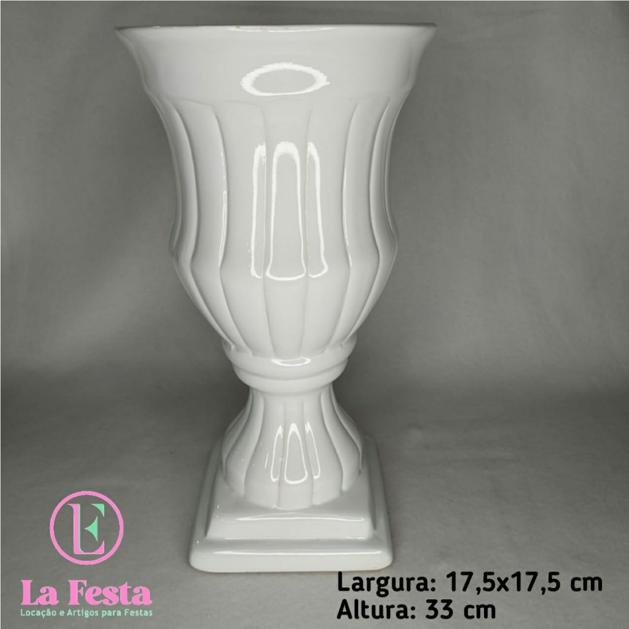 Vaso Alfa M Branco - LÊ FESTAS LOCAÇÃO DE 