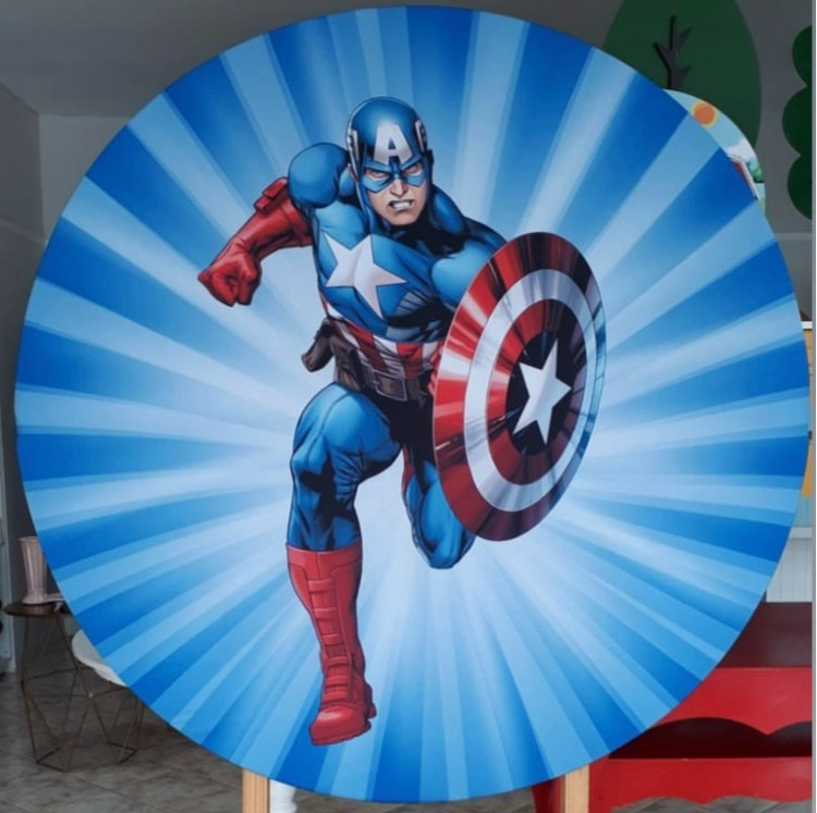 Tecido Painel 1,5M - Capitão América - LÊ FESTAS LOCAÇÃO DE 