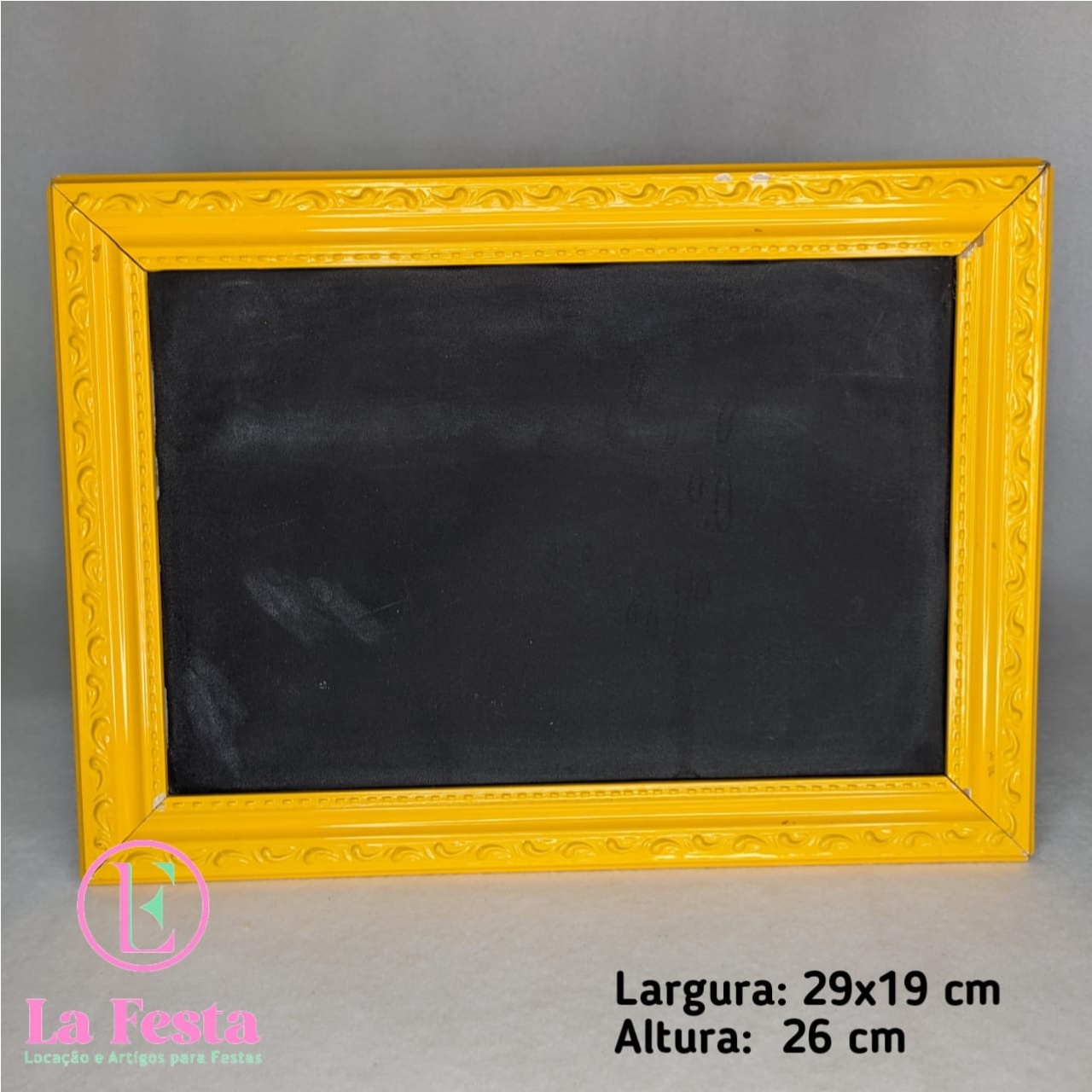 Lousa Acrilica Amarela 25X35Cm - LÊ FESTAS LOCAÇÃO DE 