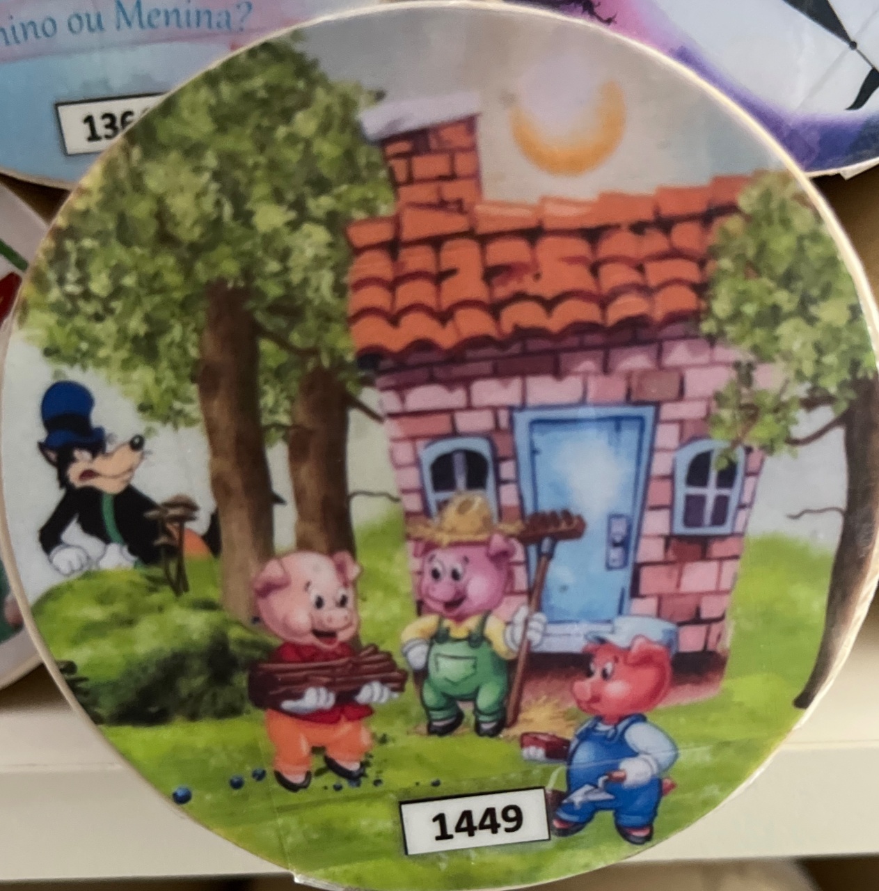 Tecido Painel Redondo 1,5M Lobo Mau E 3 Porquinhos - LÊ FESTAS LOCAÇÃO DE 