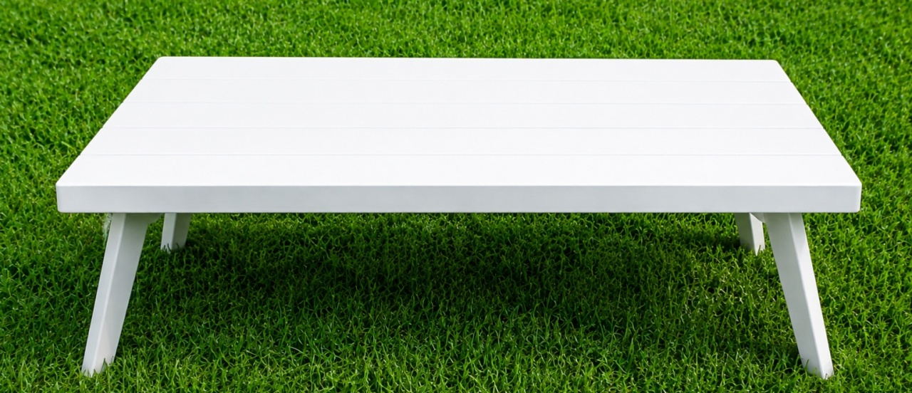 Mesa de Picnic Branca 1,22X0,59X0,28 - LÊ FESTAS LOCAÇÃO DE 