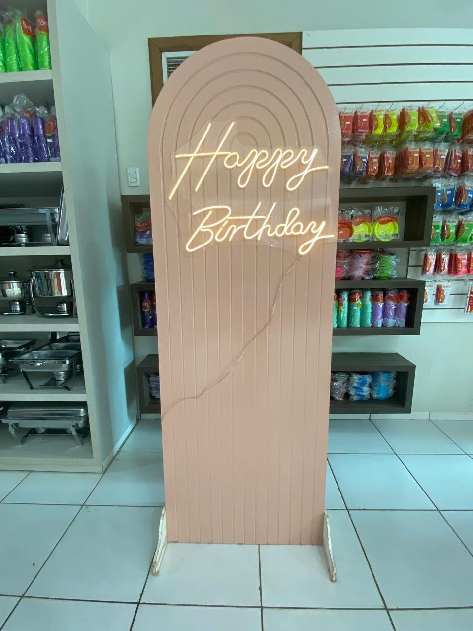 Led Happy Birthday (Luz Quente) - LÊ FESTAS LOCAÇÃO DE 