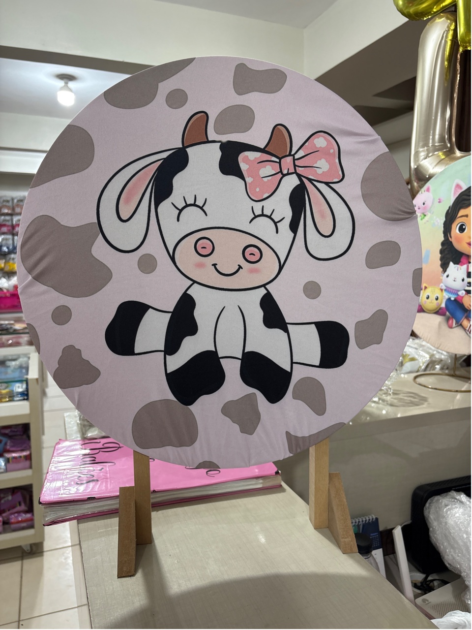 Tecido Painel Redondo 50Cm - Vaquinha - LÊ FESTAS LOCAÇÃO DE 