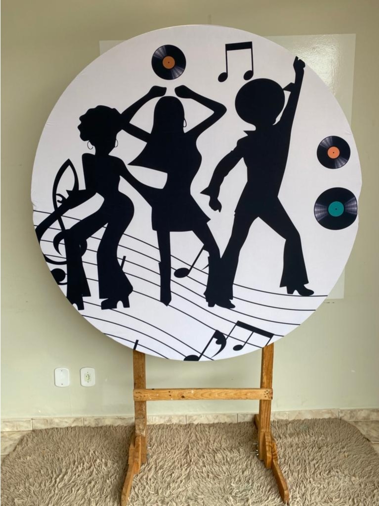 Tecido Painel Redondo 1,5M- Discoteca - LÊ FESTAS LOCAÇÃO DE 