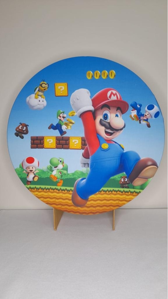 Tecido Painel Redondo 50M- Super Mario - LÊ FESTAS LOCAÇÃO DE 