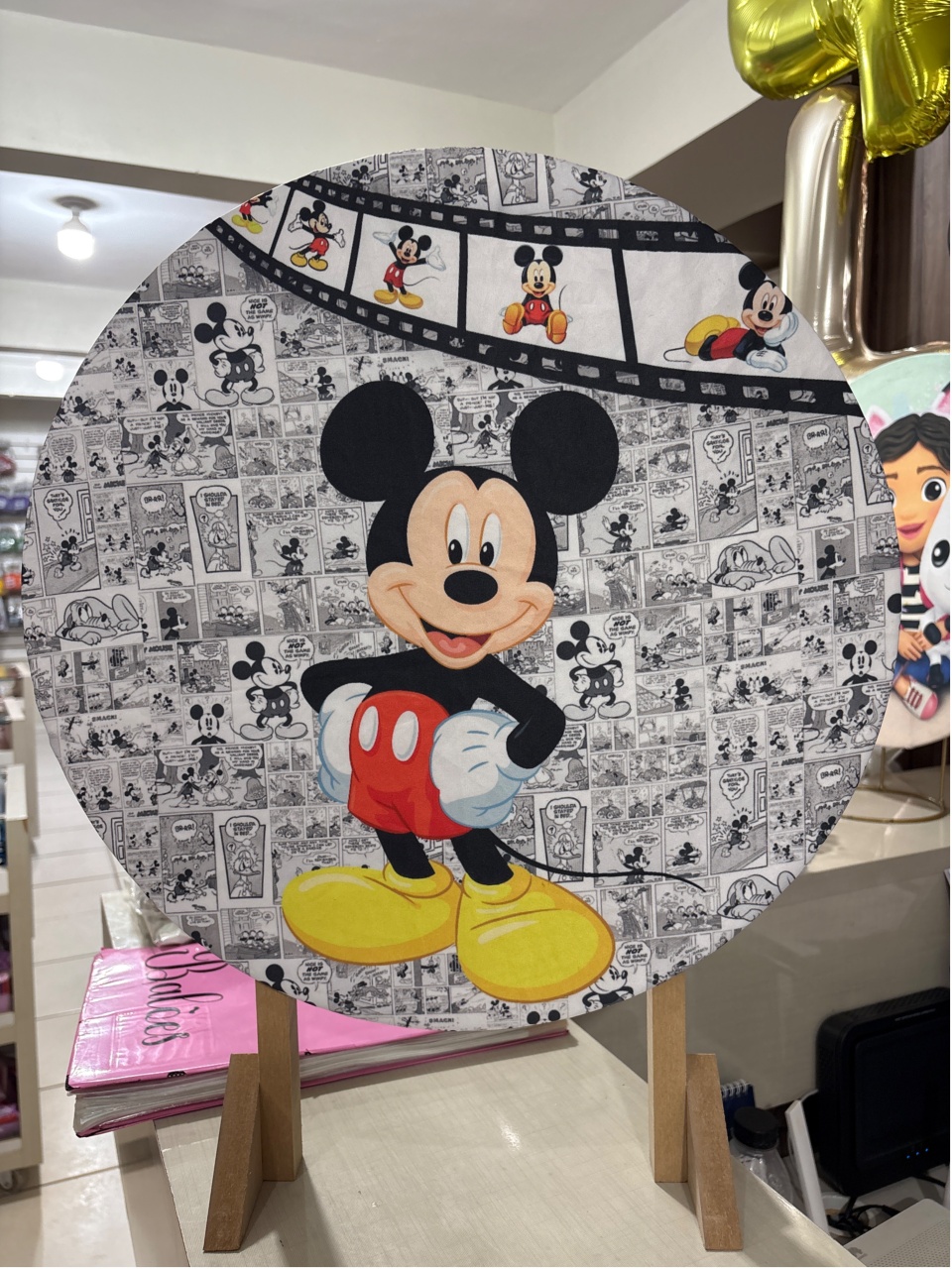 Tecido Painel Redondo 50 Cm Mickey - LÊ FESTAS LOCAÇÃO DE 