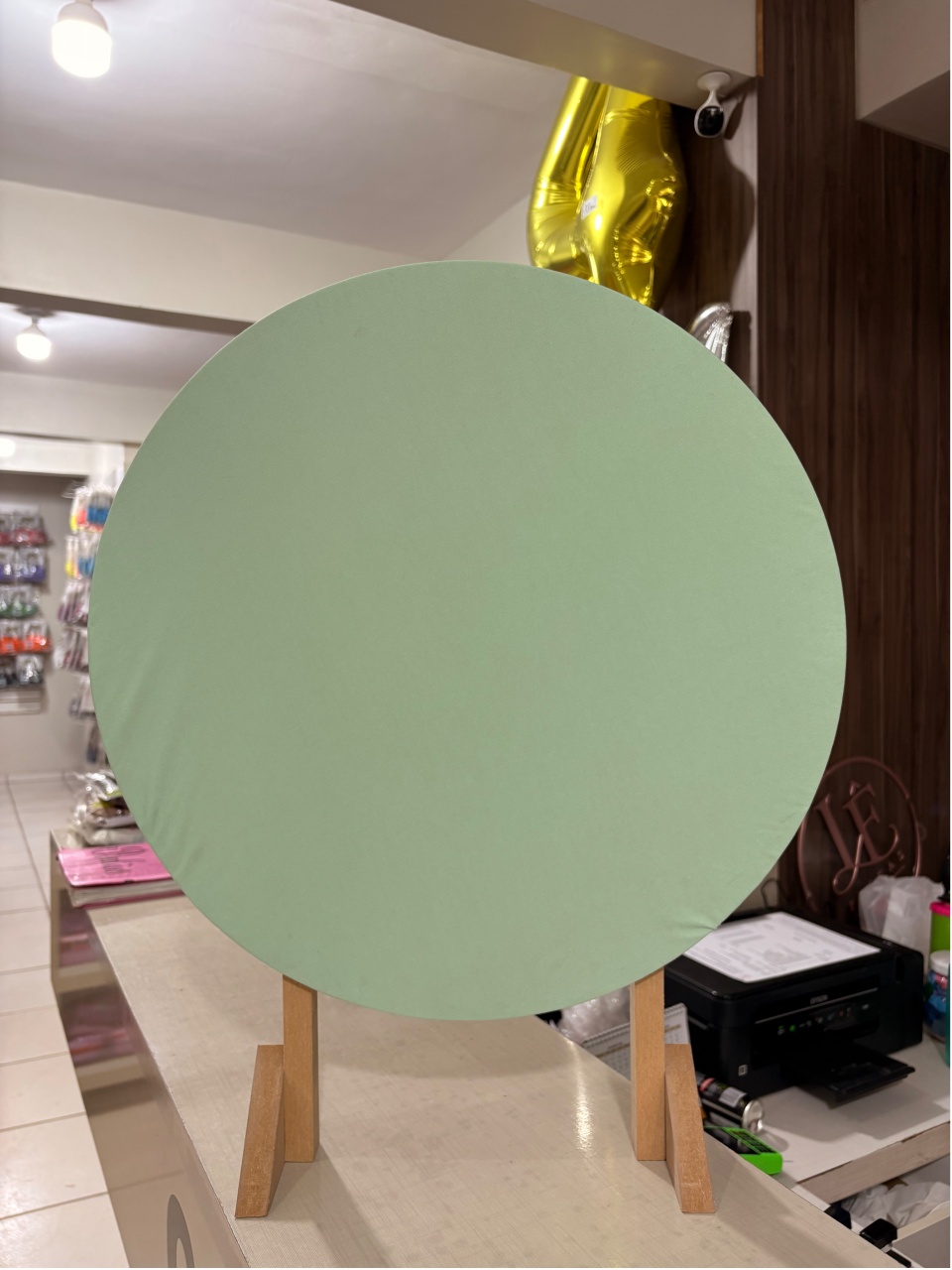 Tecido Painel Redondo 50Cm - Liso Verde Bb - LÊ FESTAS LOCAÇÃO DE 