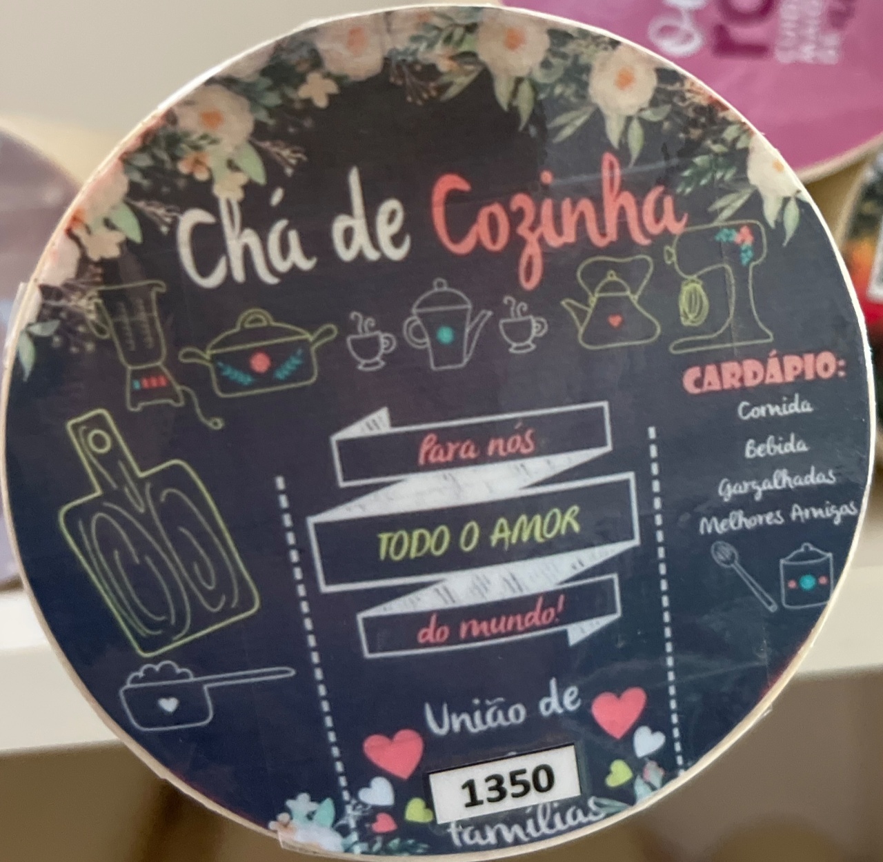 Tecido Painel Redondo 1,5M Cha de Cozinha - LÊ FESTAS LOCAÇÃO DE 