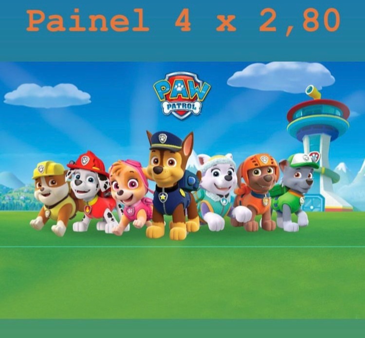 Tecido Painel 4X2,80- Patrulha Canina - LÊ FESTAS LOCAÇÃO DE 