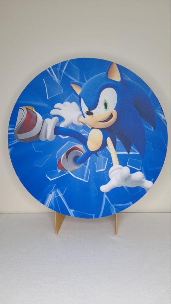 Tecido Painel Redondo 50Cm- Sonic - LÊ FESTAS LOCAÇÃO DE 