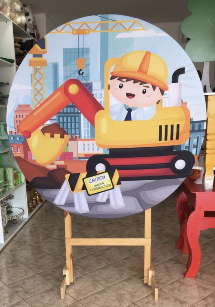 Tecido Painel Redondo 1,5M - Construção - LÊ FESTAS LOCAÇÃO DE 