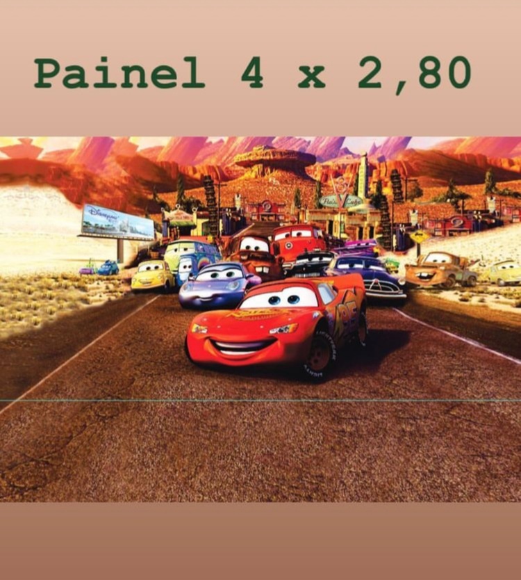 Tecido Paienl Carro 4X20,80- Carros - LÊ FESTAS LOCAÇÃO DE 