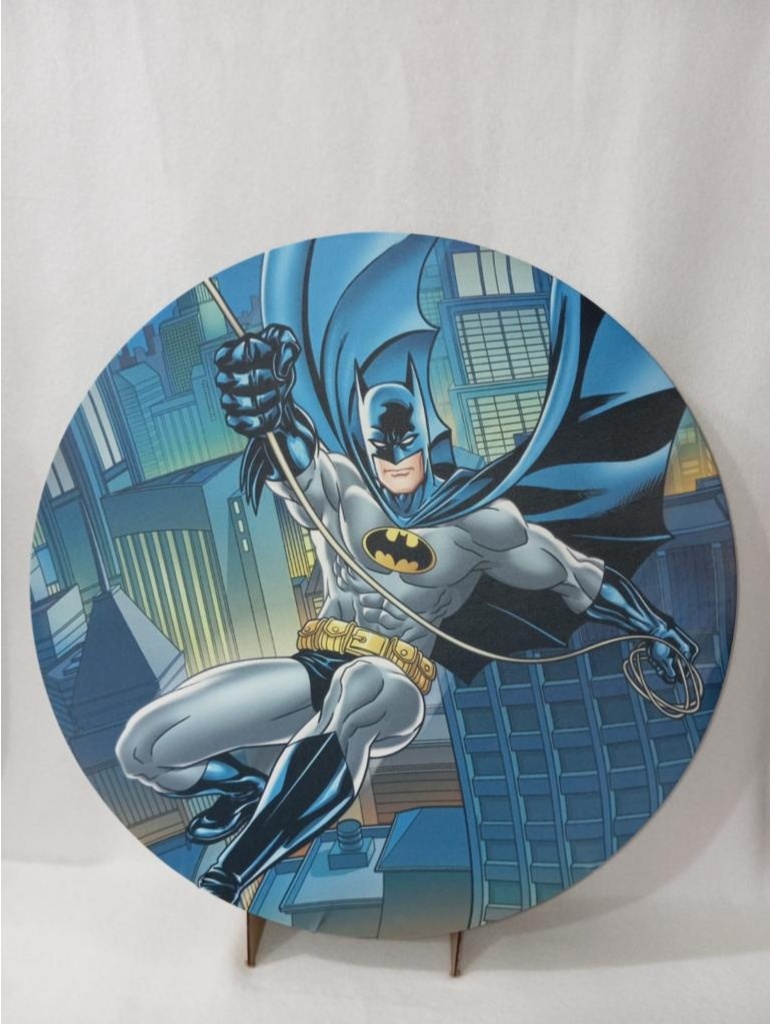 Tecido Painel Redondo 50Cm- Batman - LÊ FESTAS LOCAÇÃO DE 