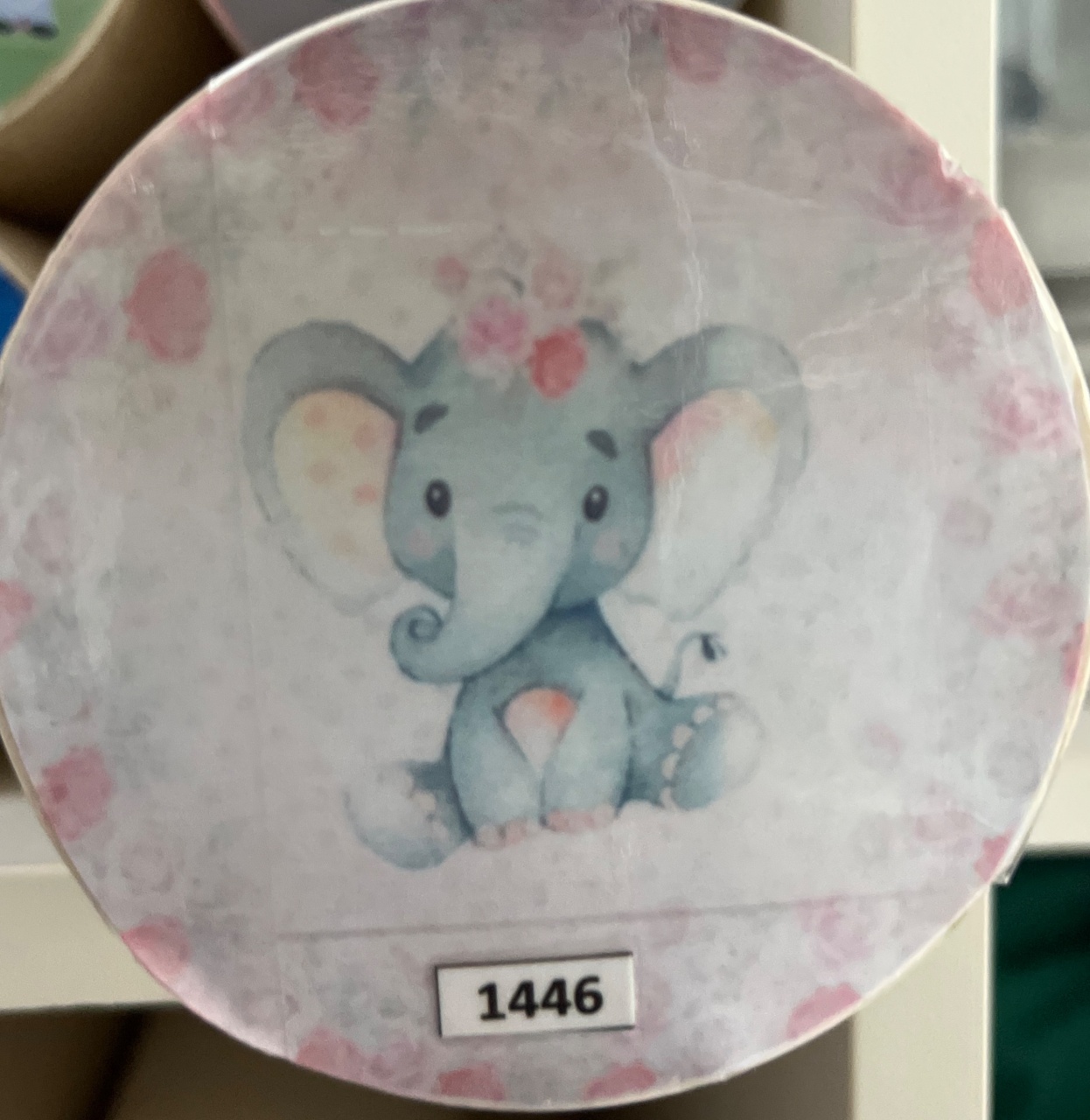 Tecido Painel Redondo 1,5M Elefantinha Rosa - LÊ FESTAS LOCAÇÃO DE 