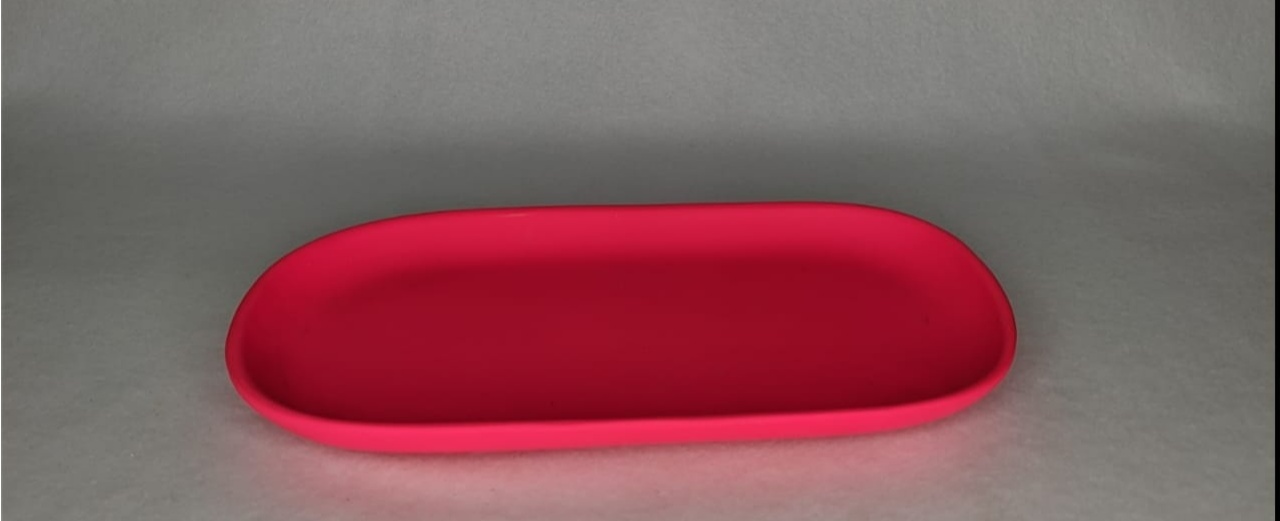Travessa Oval Rosa Pink Neon Sem Pe - LÊ FESTAS LOCAÇÃO DE 