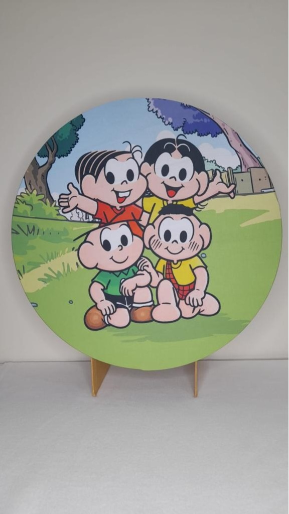 Tecido Painel Redondo 50Cm - Turma da Monica - LÊ FESTAS LOCAÇÃO DE 