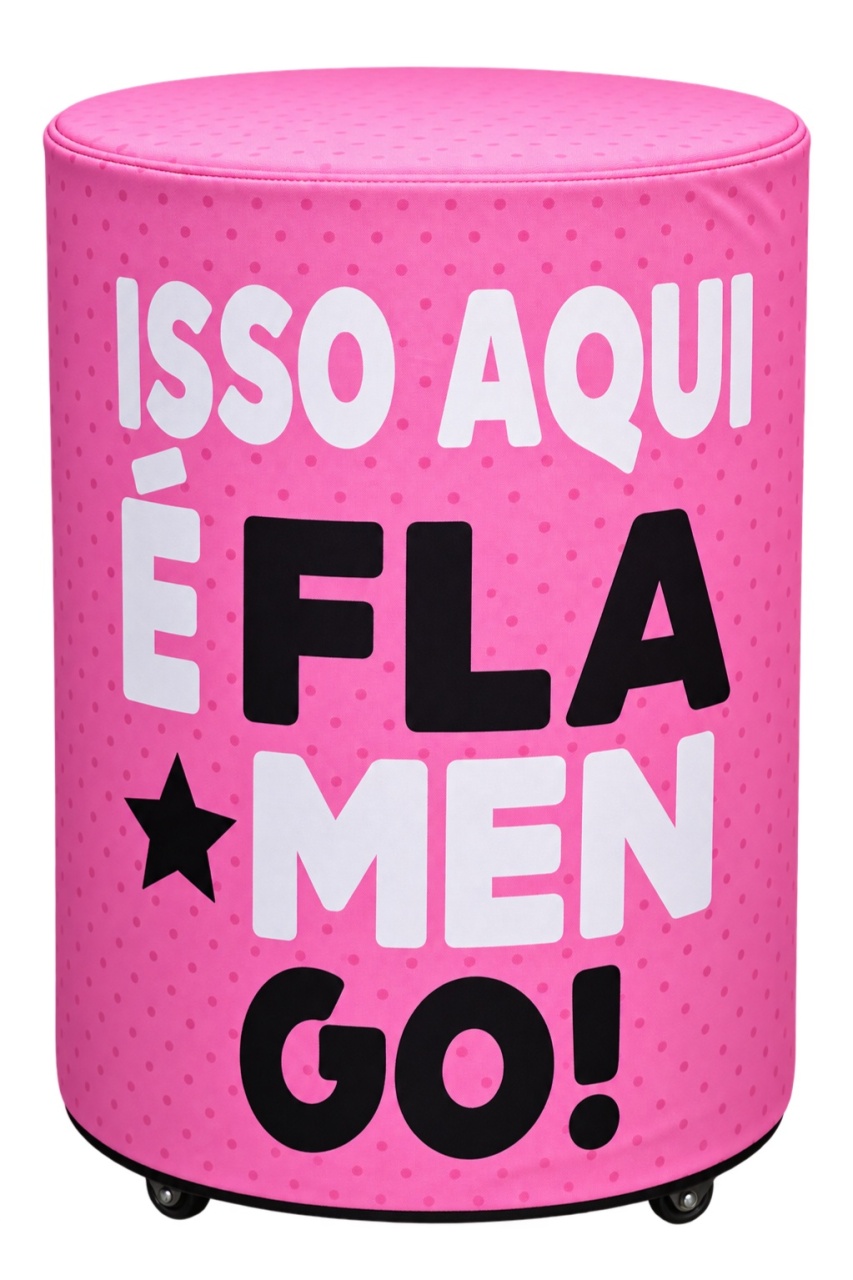 Capa Cilindro M - Flamengo Rosa - LÊ FESTAS LOCAÇÃO DE 