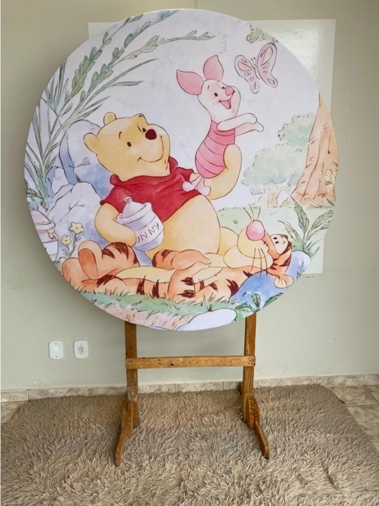 Tecido Painel Redondo 1,5M-Ursinho Pooh - LÊ FESTAS LOCAÇÃO DE 