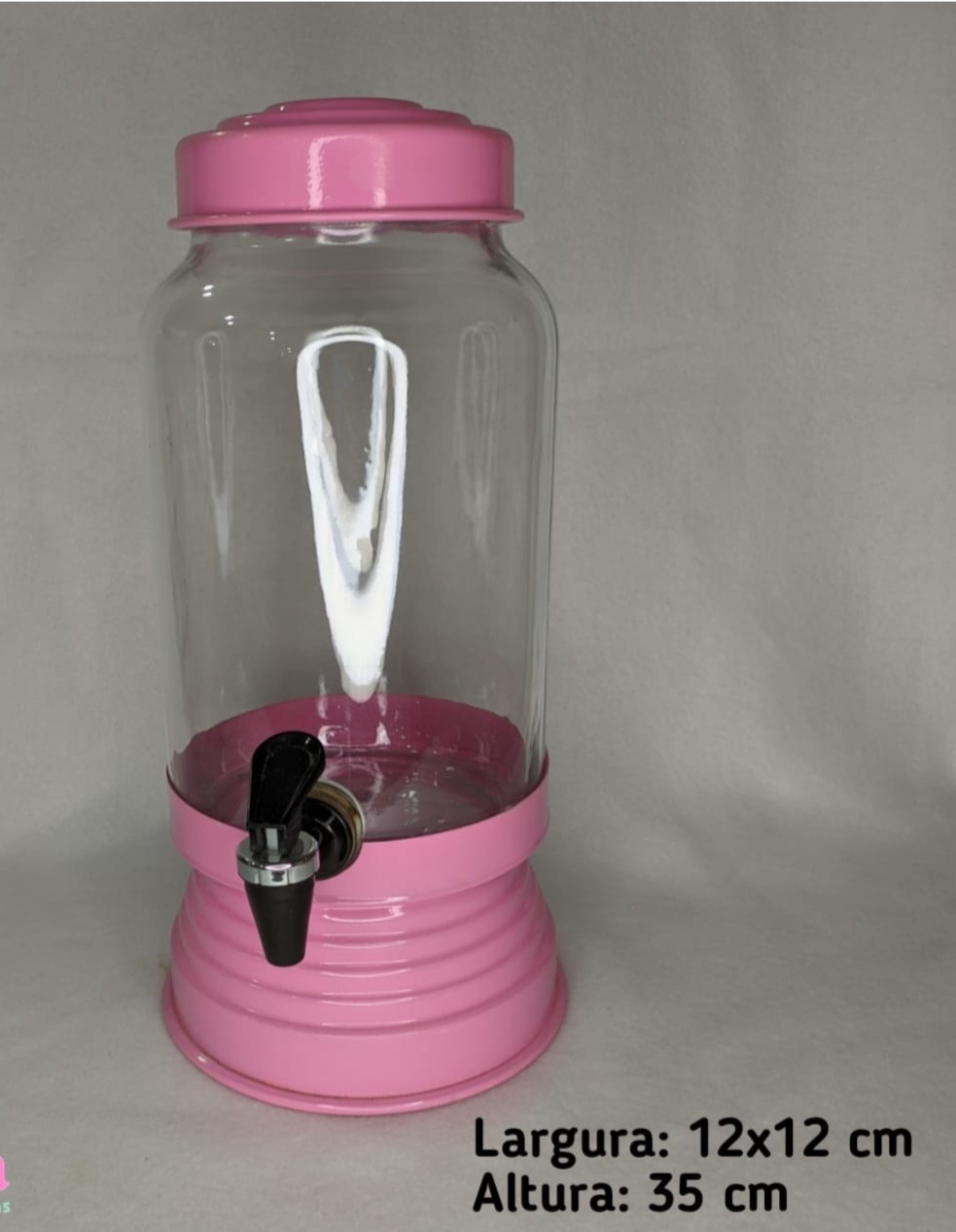 Suqueira Aluminio Rosa Medio 2,5 Litros - LÊ FESTAS LOCAÇÃO DE 