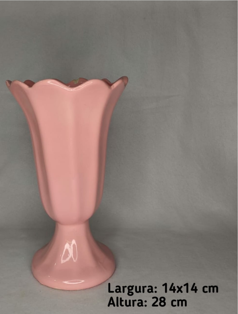 Vaso Tulipa Rosa 28X16Al 487 - LÊ FESTAS LOCAÇÃO DE 