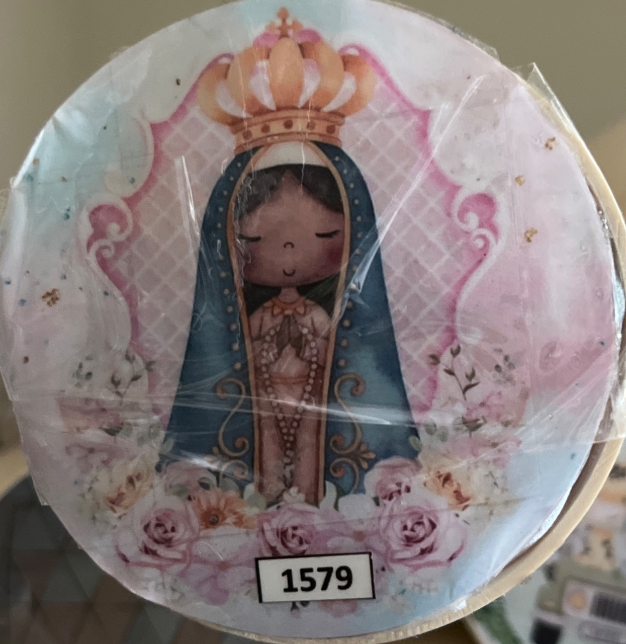 Tecido Painel Redondo 1,5M - Nossa Senhora - LÊ FESTAS LOCAÇÃO DE 