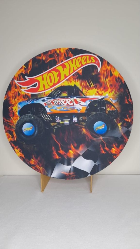 Tecido Painel Redondo 50M- Monster Hotwheels - LÊ FESTAS LOCAÇÃO DE 
