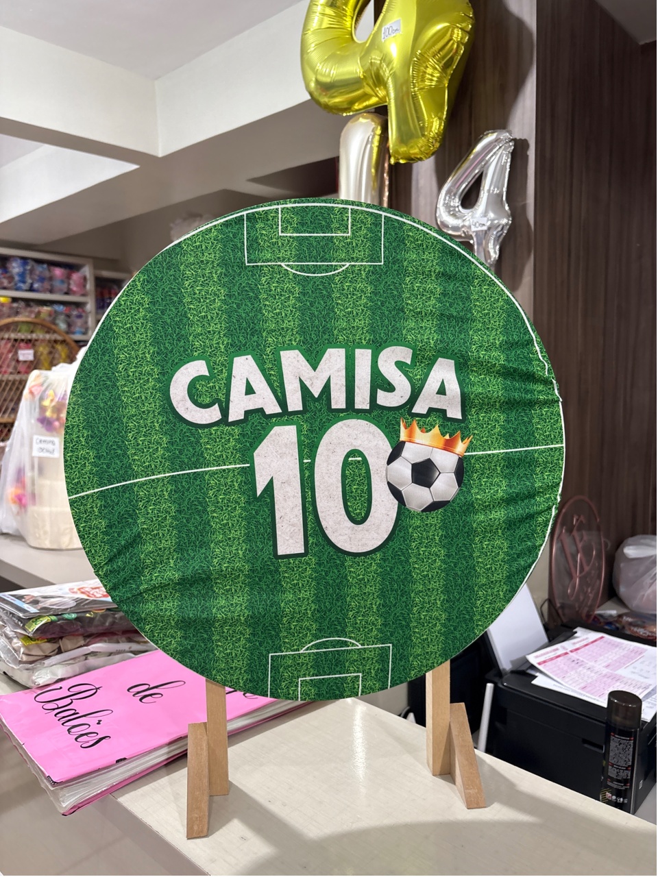 Tecido Painel Redondo 50Cm - Futebol Camisa 10 - LÊ FESTAS LOCAÇÃO DE 