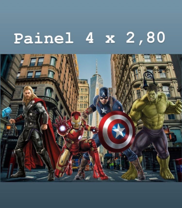 Tecido Painel 4X2,80- Os Vingadores - LÊ FESTAS LOCAÇÃO DE 