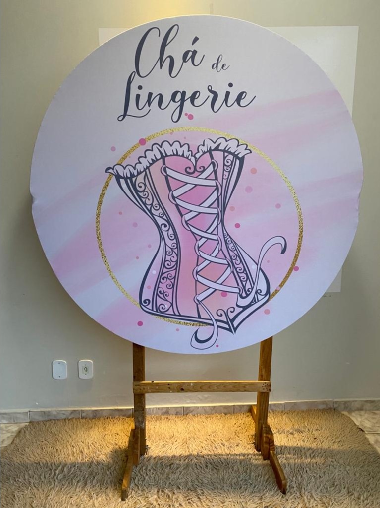 Tecido Painel Redondo 1,5M- Cha de Lingerie - LÊ FESTAS LOCAÇÃO DE 