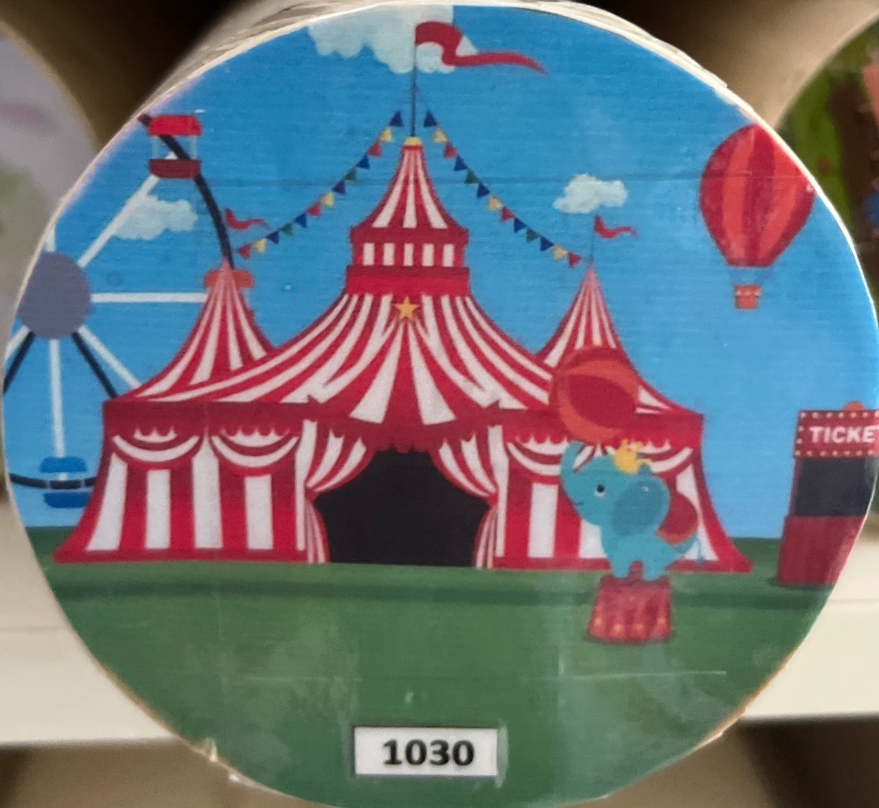Tecido Painel Redondo 1,5M Circo Vermelho - LÊ FESTAS LOCAÇÃO DE 