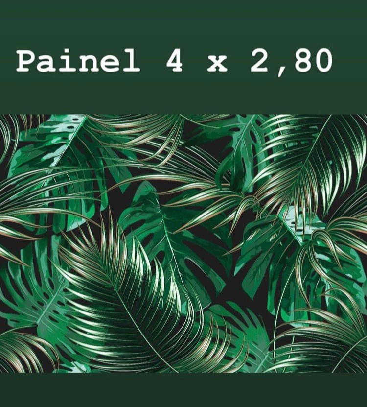 Tecido Painel 4X2,80- Folhagem - LÊ FESTAS LOCAÇÃO DE 