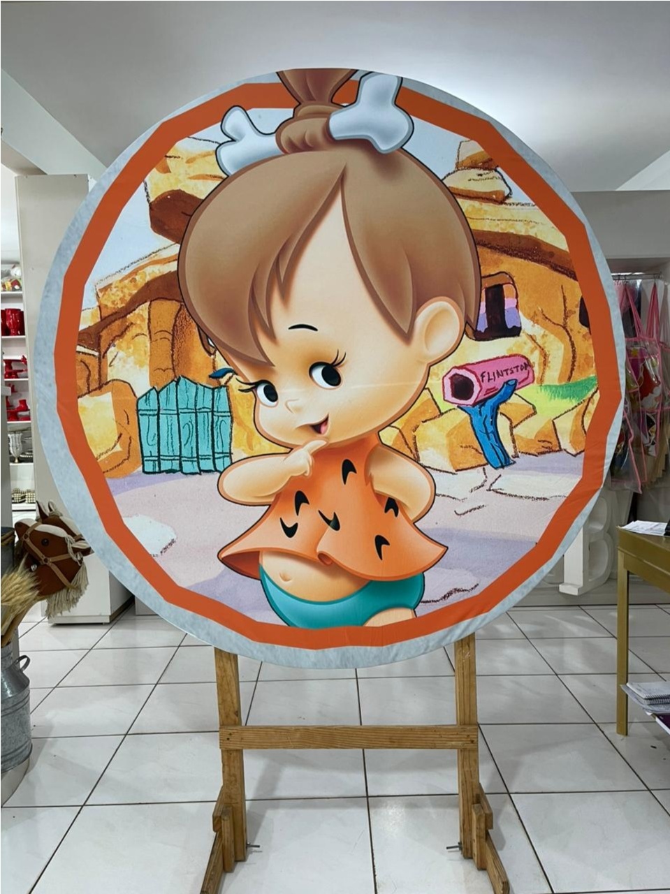 Tecido Painel Redondo 1,5M- Pedrita - LÊ FESTAS LOCAÇÃO DE 