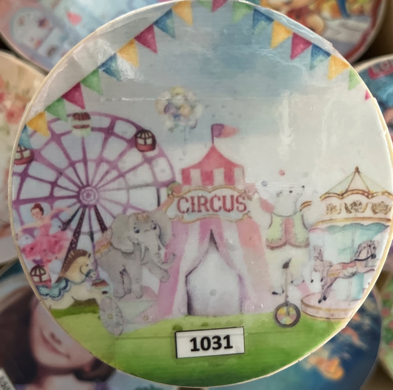 Tecido Painel Redondo 1,5M Circo Rosa - LÊ FESTAS LOCAÇÃO DE 
