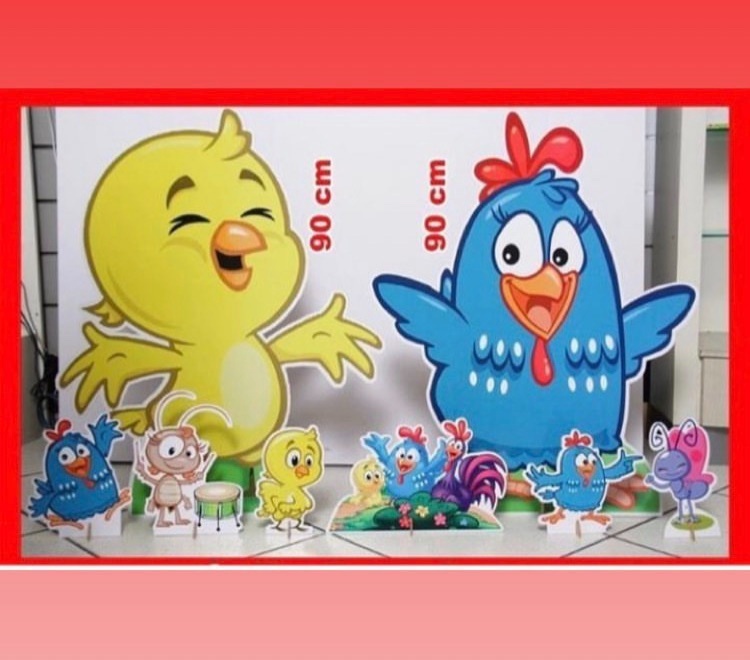 Jg. Totens Galinha Pintadinha 8 Pcs - LÊ FESTAS LOCAÇÃO DE 