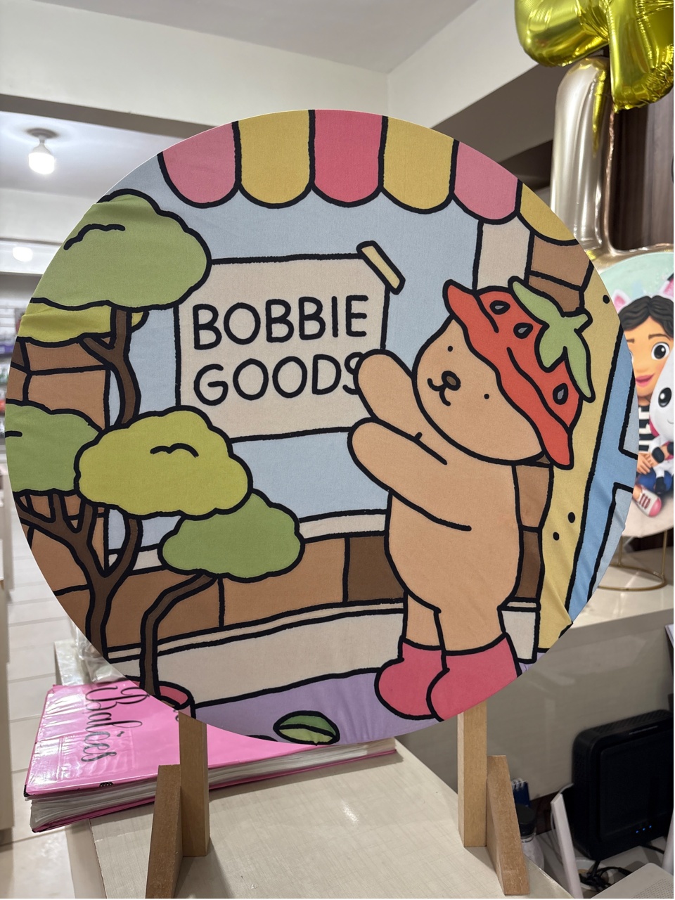 Tecido Painel Redondo 50Cm - Bobbie Goods - LÊ FESTAS LOCAÇÃO DE 