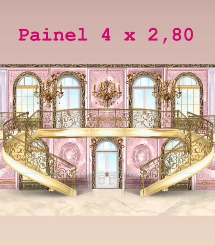 Tecido Painel 4X2,80- Castelo de Princesas - LÊ FESTAS LOCAÇÃO DE 