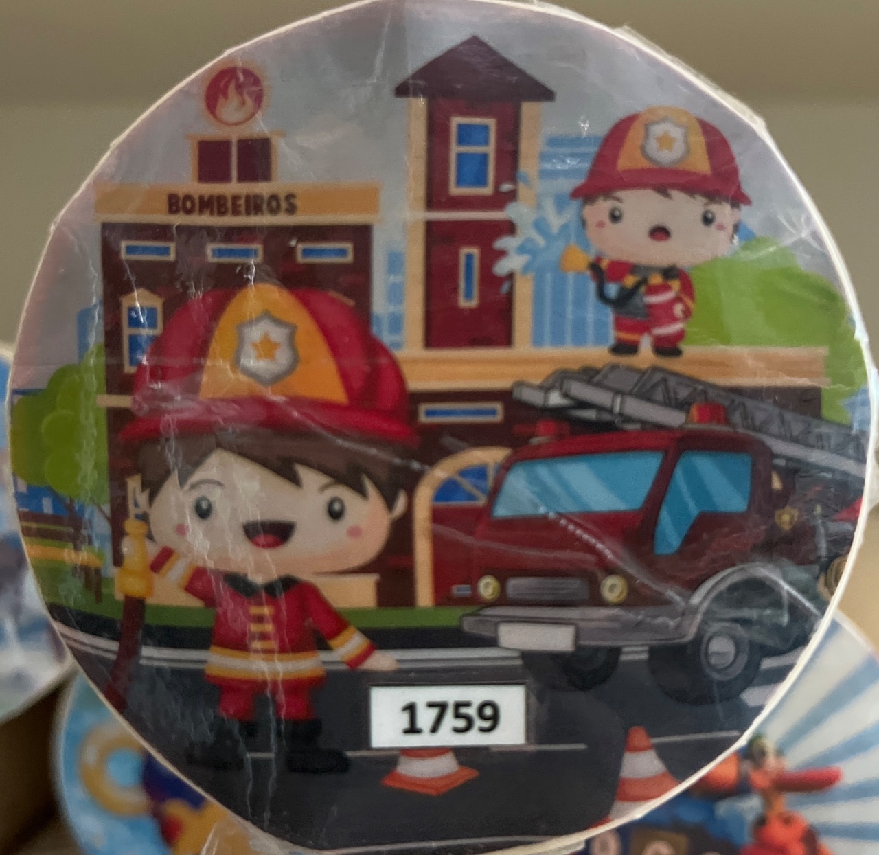 Tecido Painel Redondo 1,5M - Bombeiro - LÊ FESTAS LOCAÇÃO DE 