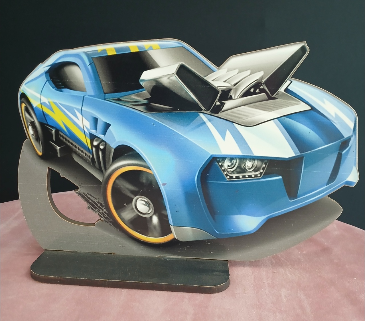 Display Adesivo Carro Azul Hot Wheels - 2468 - LÊ FESTAS LOCAÇÃO DE 
