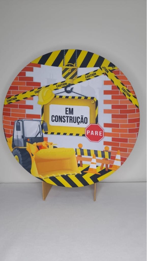 Tecido Painel Redondo 50Cm - Construção - LÊ FESTAS LOCAÇÃO DE 