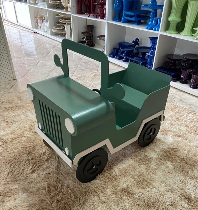 Jipe Verde Militar 81X77Cm - LÊ FESTAS LOCAÇÃO DE 