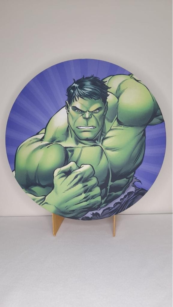 Tecido Painel Redondo 50Cm- Hulk - LÊ FESTAS LOCAÇÃO DE 