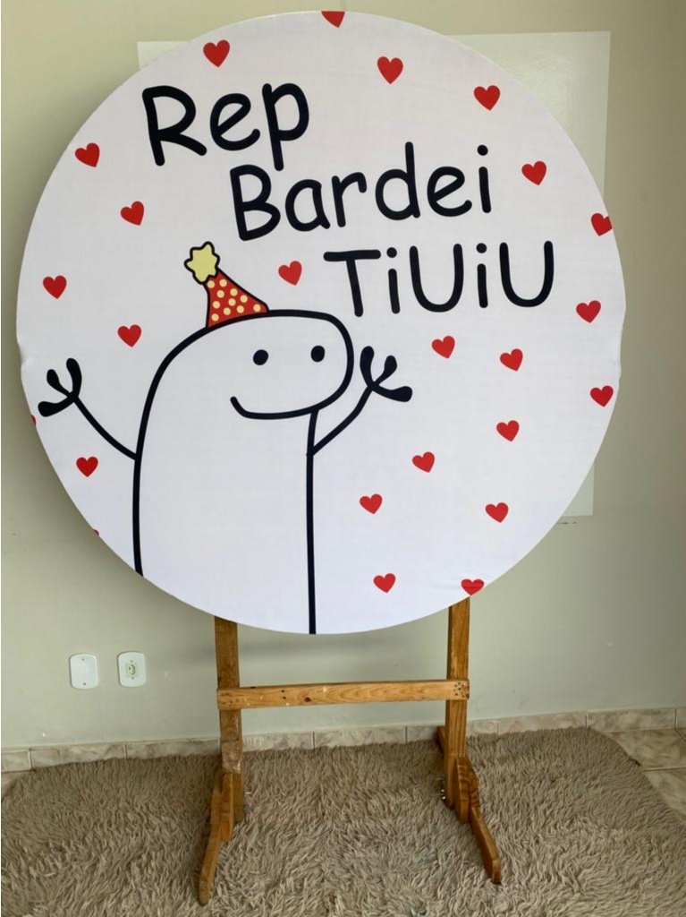 Tecido Painel Redondo 1,5M-Flork - LÊ FESTAS LOCAÇÃO DE 