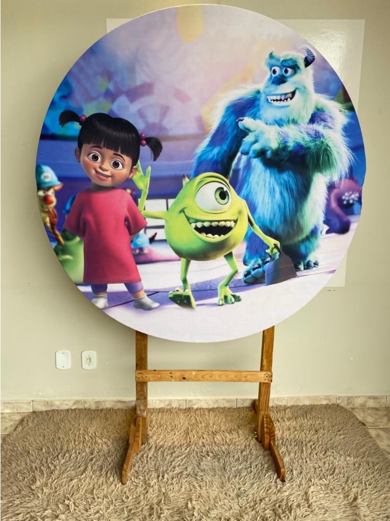 Tecido Painel Redondo 1,5M- Monstro S.a - LÊ FESTAS LOCAÇÃO DE 
