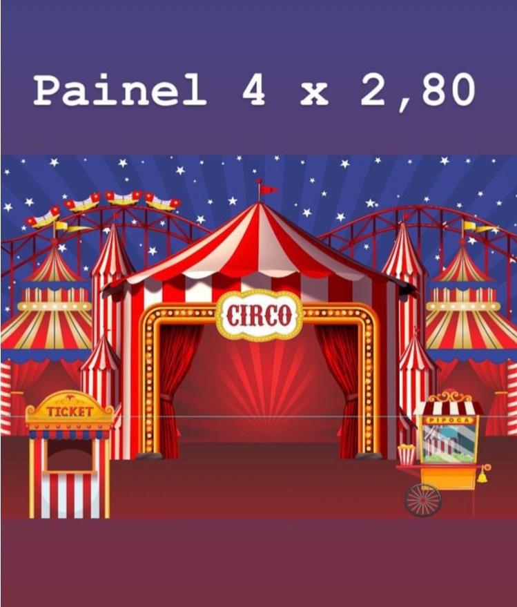 Tecido Painel 4X2,80- Circo - LÊ FESTAS LOCAÇÃO DE 