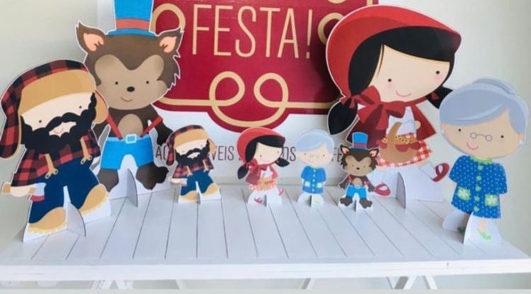Jg. Totens Chapeuzinho Vermelho 8 Pcs - LÊ FESTAS LOCAÇÃO DE 