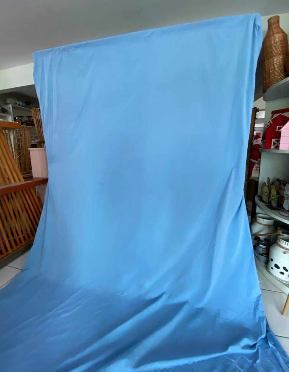Tecido Painel 4X3M-Liso Azul Medio - LÊ FESTAS LOCAÇÃO DE 