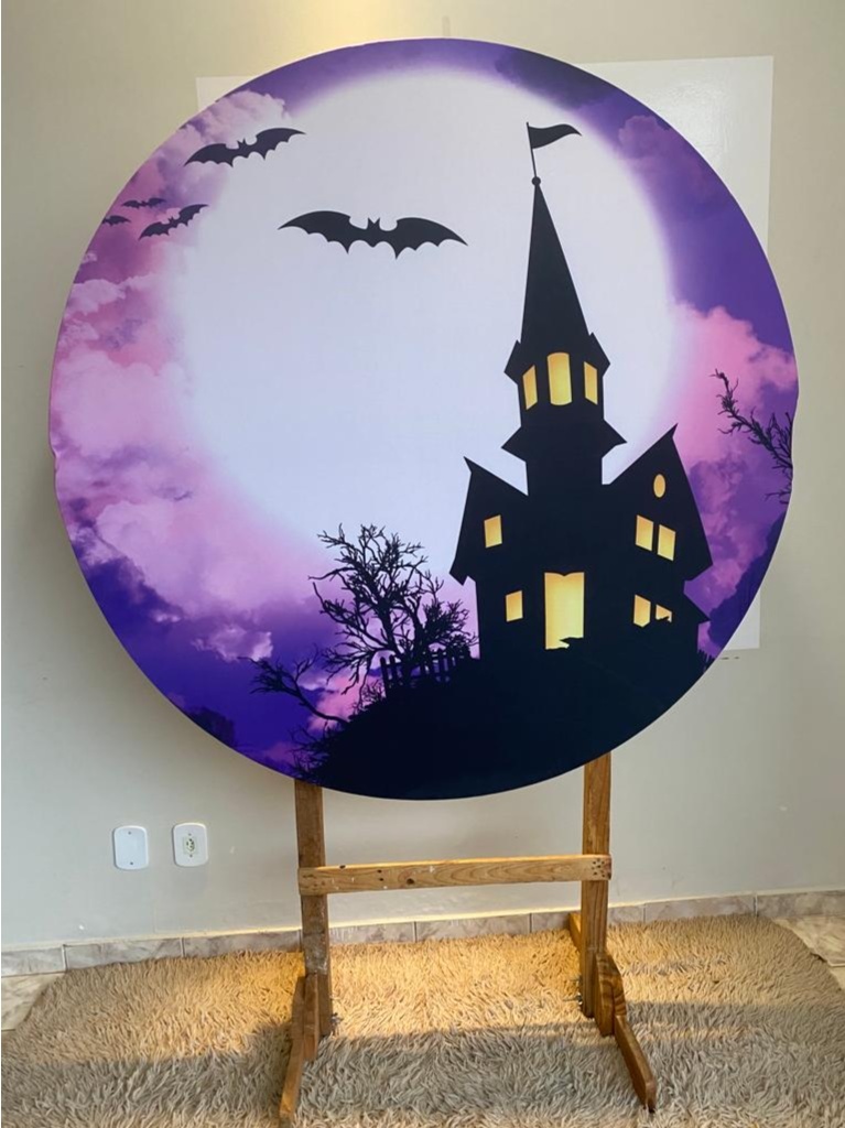 Tecido Painel Redondo 1,5M - Halloween - LÊ FESTAS LOCAÇÃO DE 