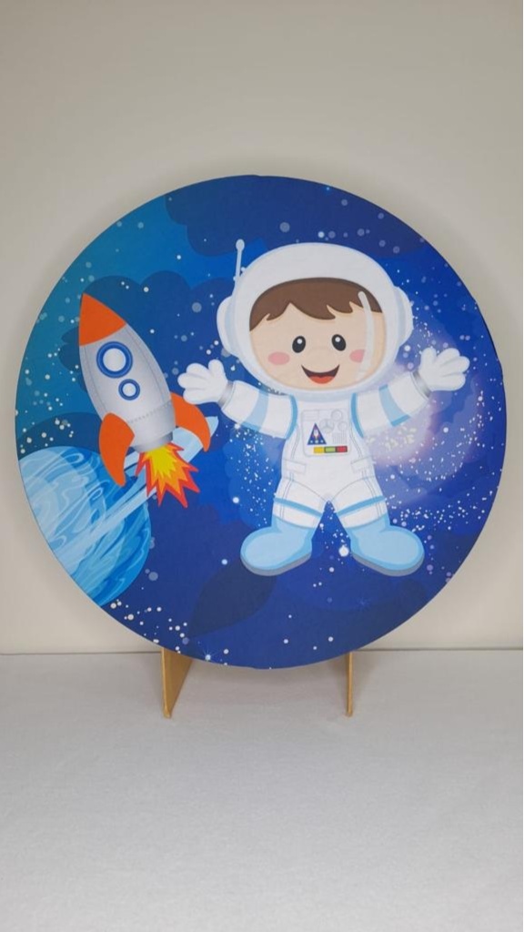 Tecido Painel Redondo 50Cm- Astronauta - LÊ FESTAS LOCAÇÃO DE 
